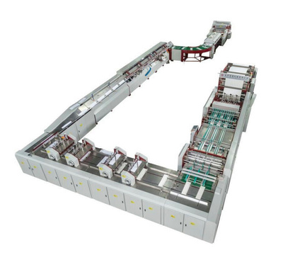 GB-NB-1020-670 卷筒紙高速柔印無線冷膠裝訂聯動生產線